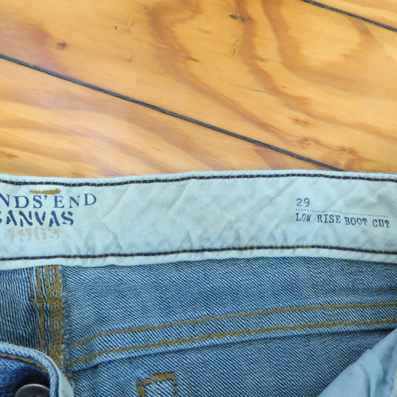 Lands' End Canvas Low Rise Boot Cut Jeans - Picture 2 of 3